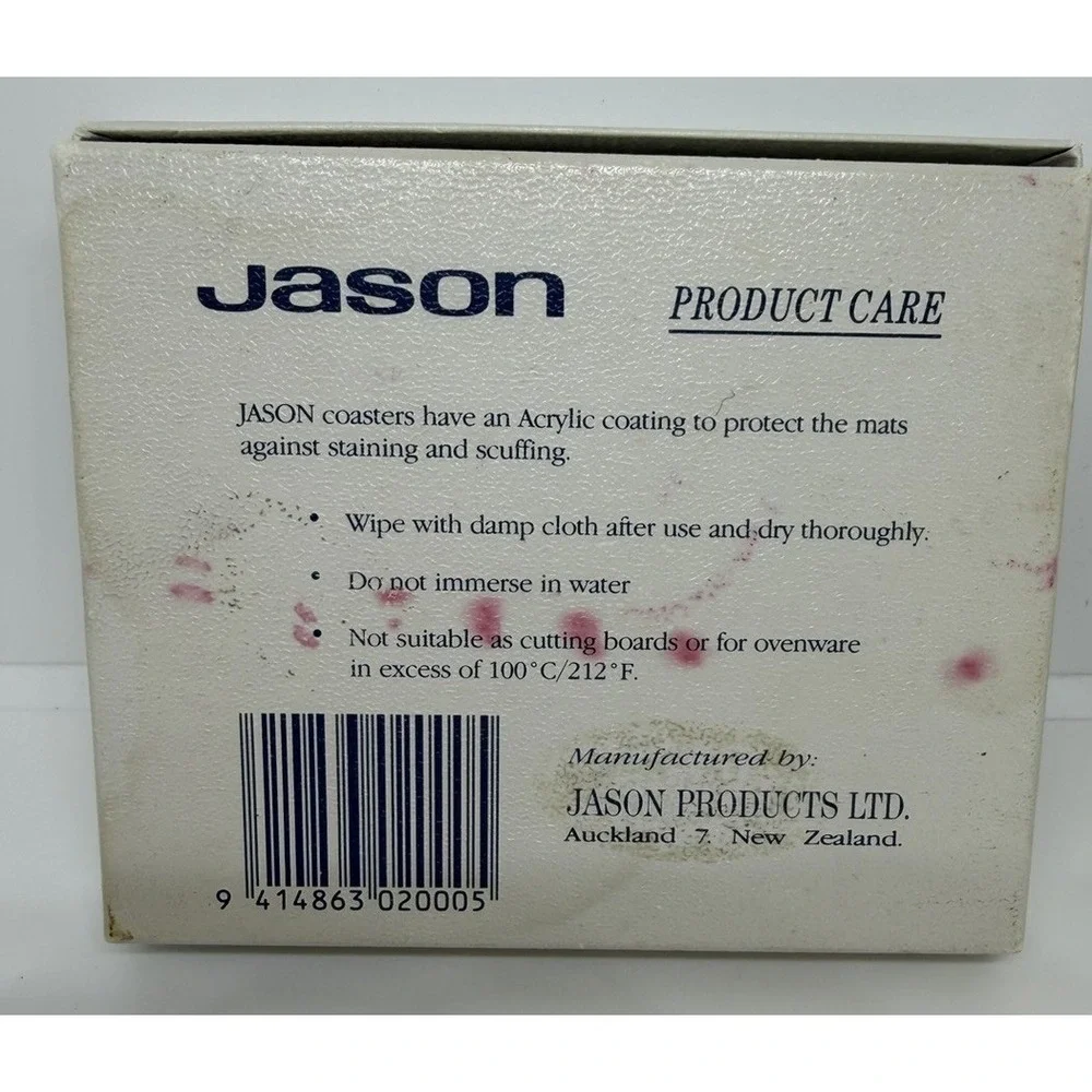 Vtg Jason of New Zealand Set of 6 Quality Cork Coasters BIRDS‎ Original Box